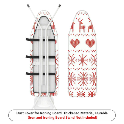 1-Piece Christmas Nordic Deer Heart  Ironing Board Cover, Universal Size, Without Board