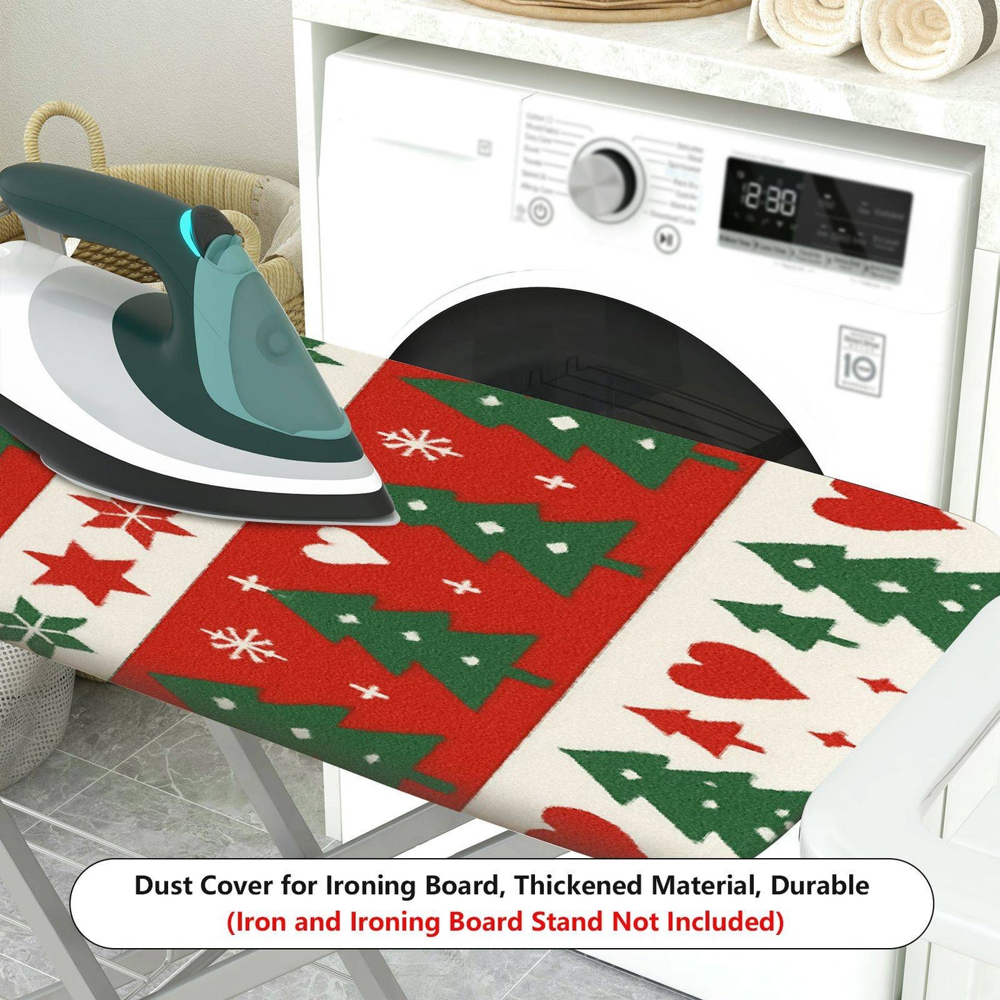 1-Piece Christmas Reindeer Snowflake  Ironing Board Cover, Universal Size, Without Board