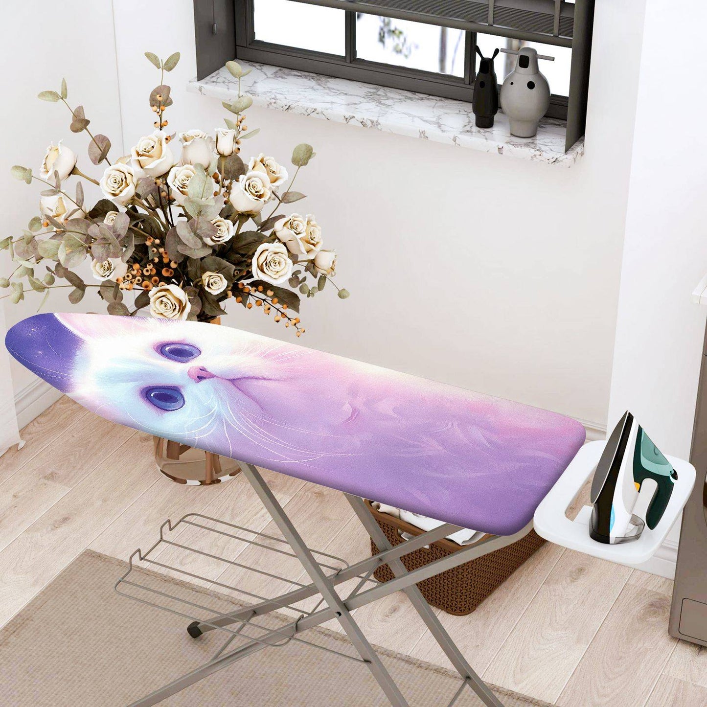 1-Piece Cute Cat Purple  Ironing Board Cover, Universal Size, Without Board