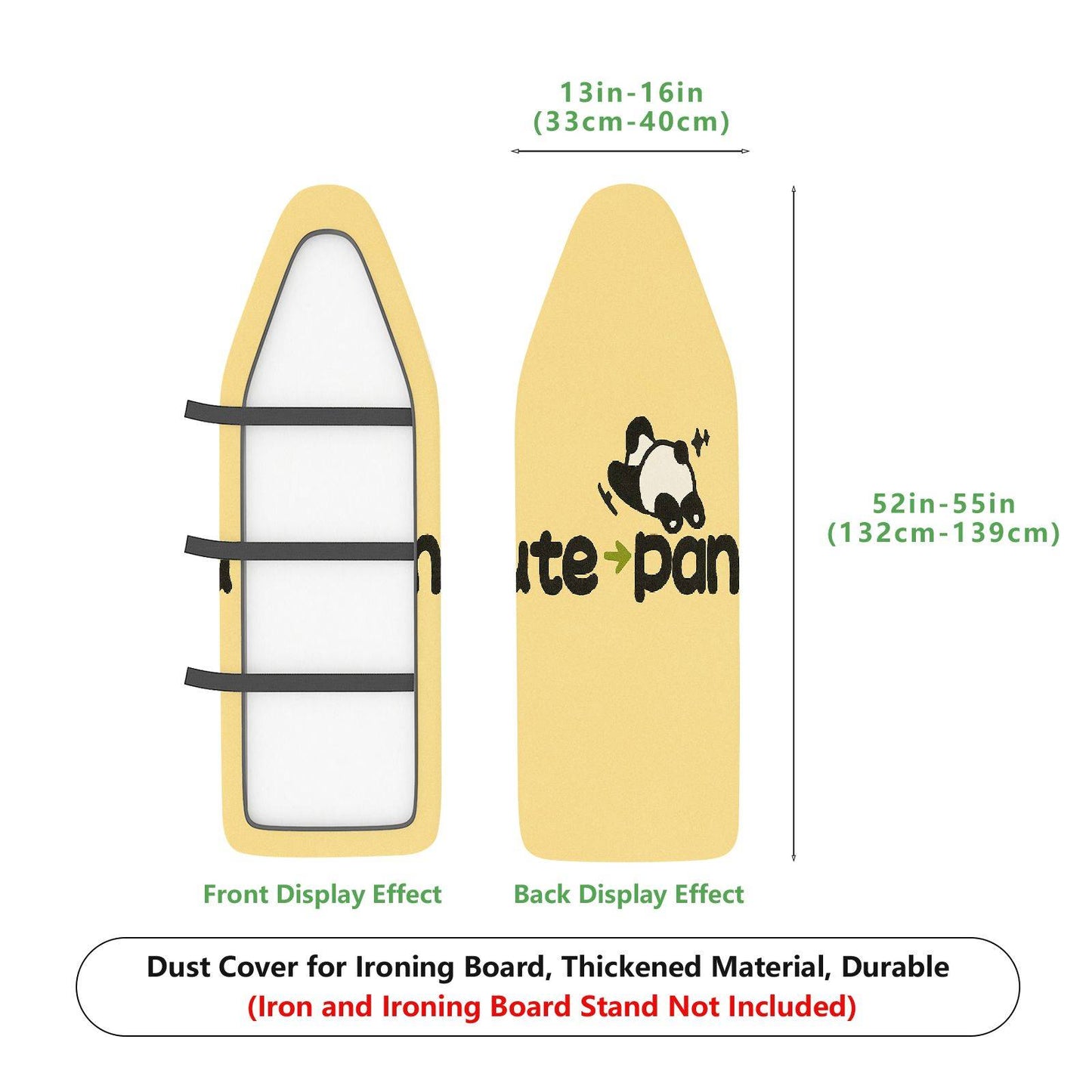 1-Piece Cute Panda Yellow  Ironing Board Cover, Universal Size, Without Board