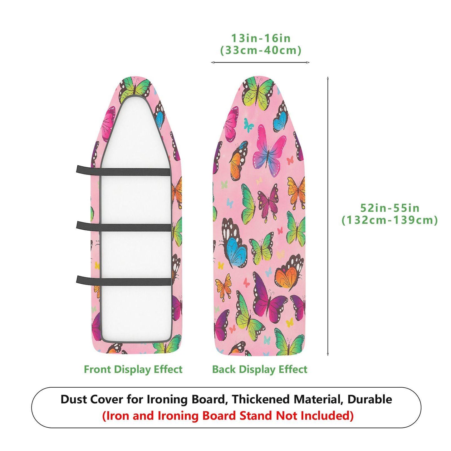 1-Piece Butterfly Colorful Pink  Ironing Board Cover, Universal Size, Without Board