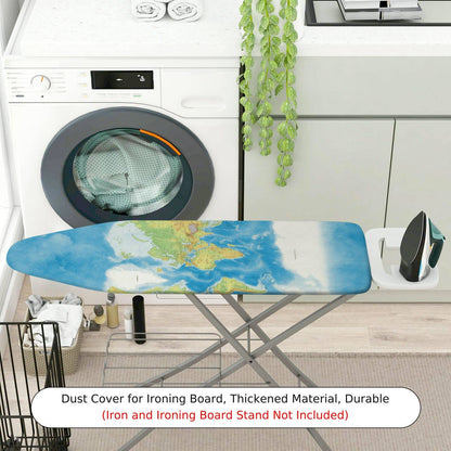 1-Piece World Map Travel Adventure  Ironing Board Cover, Universal Size, Without Board