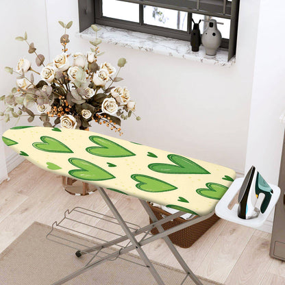 1-Piece Heart Green Beige  Ironing Board Cover, Universal Size, Without Board