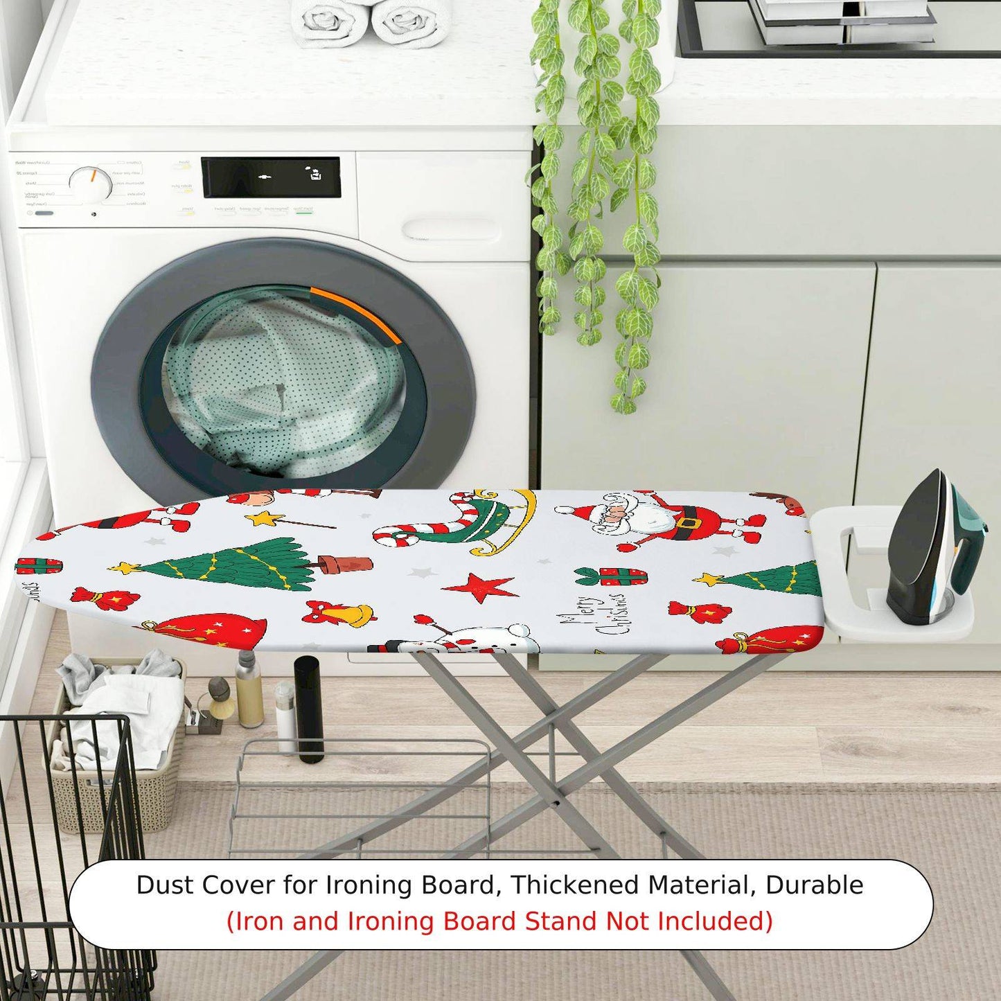 1-Piece Christmas Santa Tree Snowman  Ironing Board Cover, Universal Size, Without Board