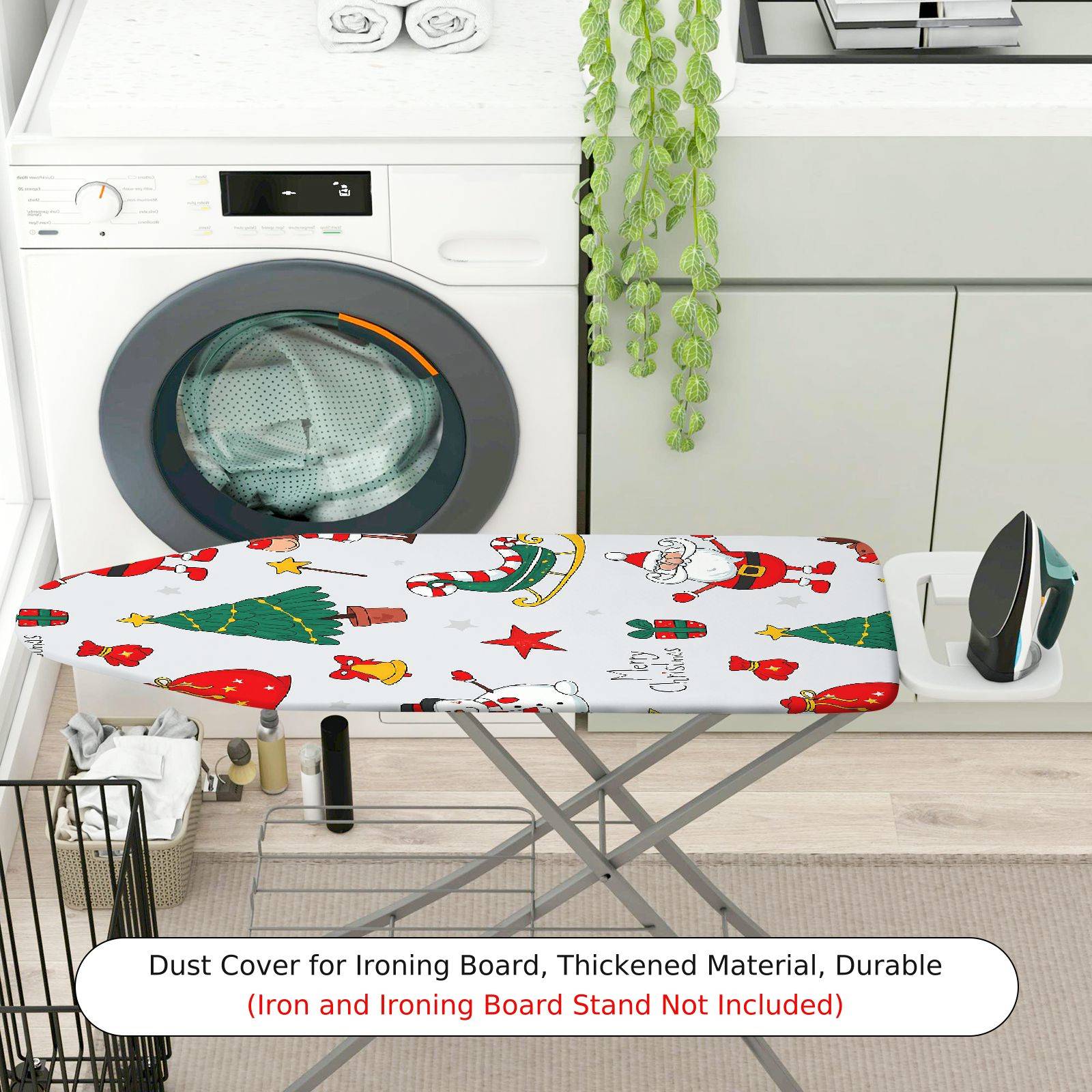 1-Piece Christmas Santa Tree Snowman  Ironing Board Cover, Universal Size, Without Board
