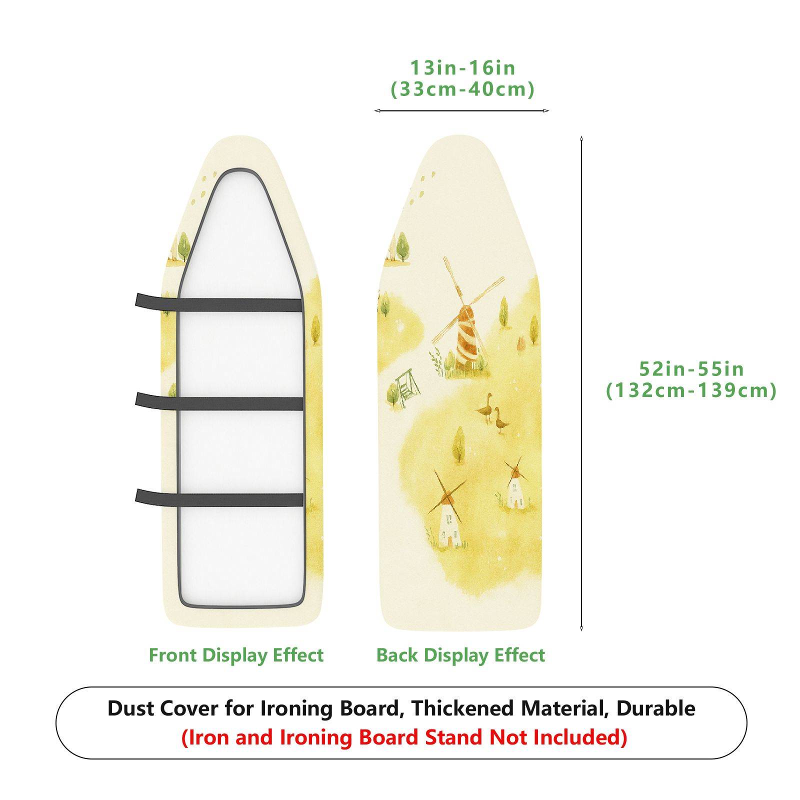1-Piece Windmill Village Scenic  Ironing Board Cover, Universal Size, Without Board