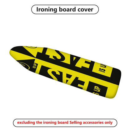 1-Piece Yellow Black Graphic Text  Ironing Board Cover, Universal Size, Without Board