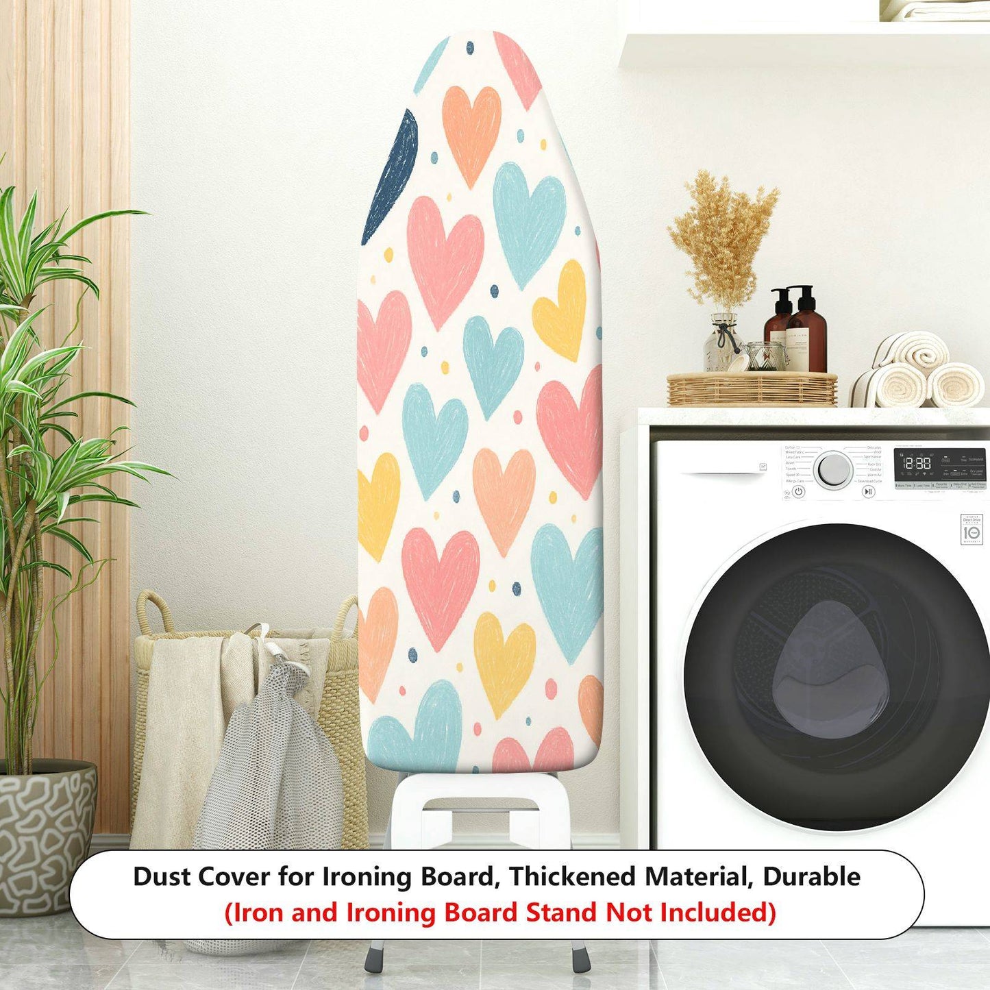 1-Piece Heart Shape Colorful Pattern Cute  Ironing Board Cover, Universal Size, Without Board