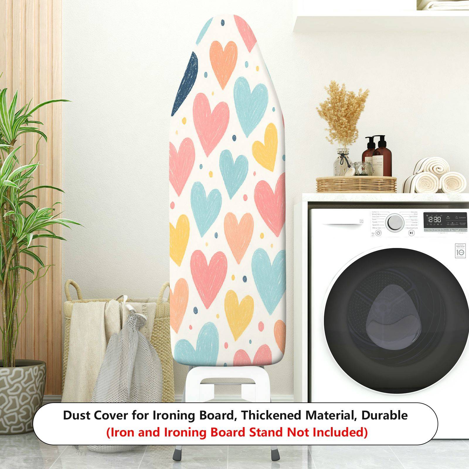 1-Piece Heart Shape Colorful Pattern Cute  Ironing Board Cover, Universal Size, Without Board