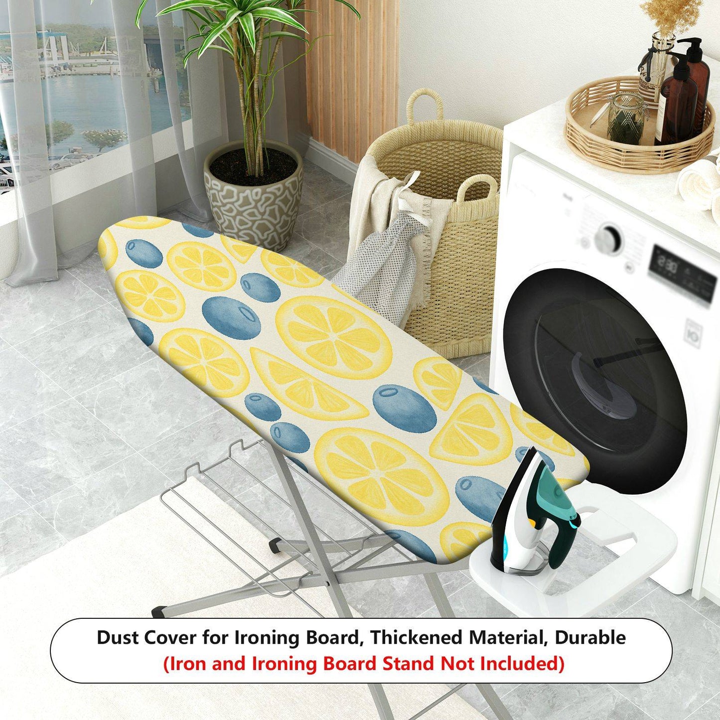 1-Piece Fruit Pattern Lemon Blueberry  Ironing Board Cover, Universal Size, Without Board