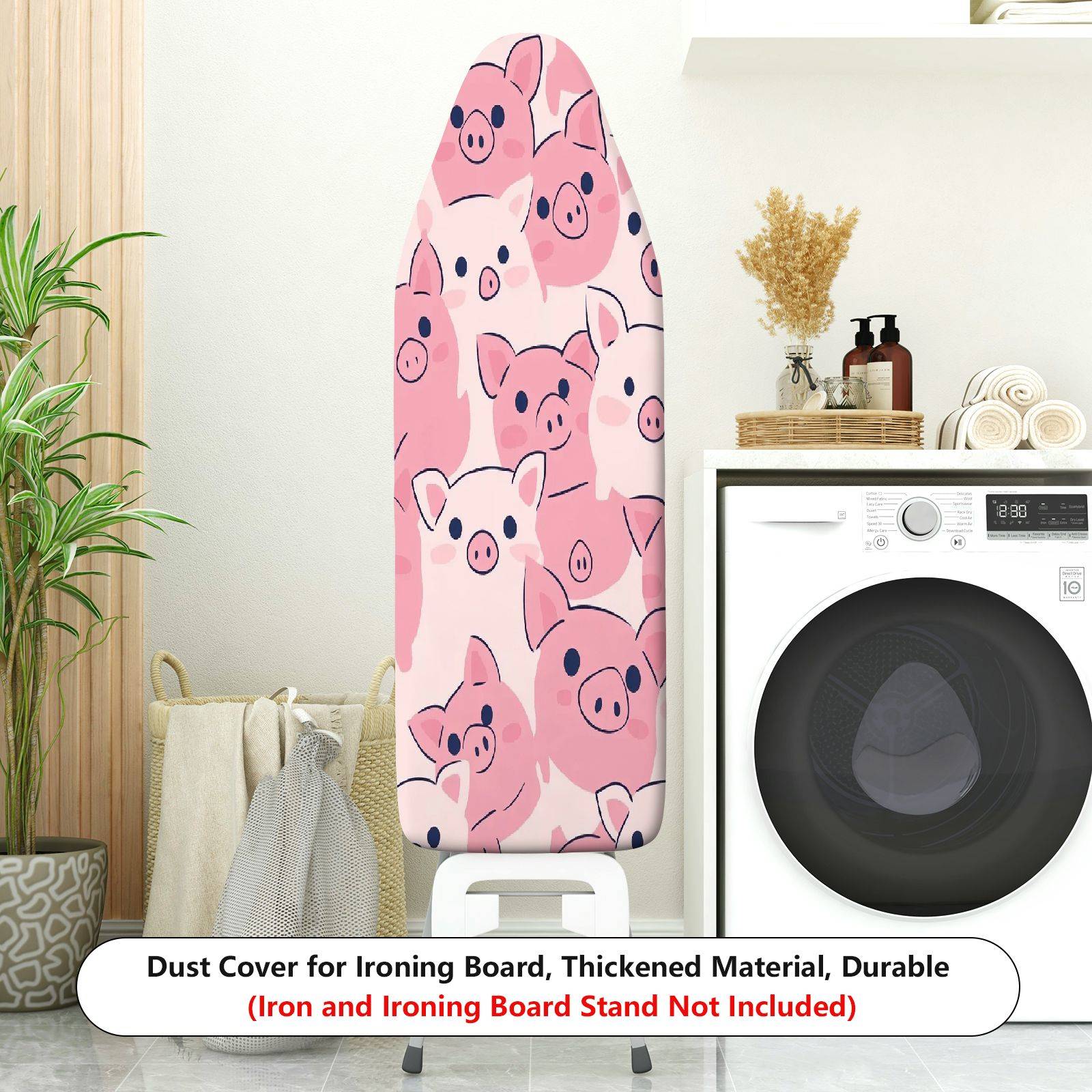 1-Piece Cute Pink Pig  Animal Pattern  Ironing Board Cover, Universal Size, Without Board