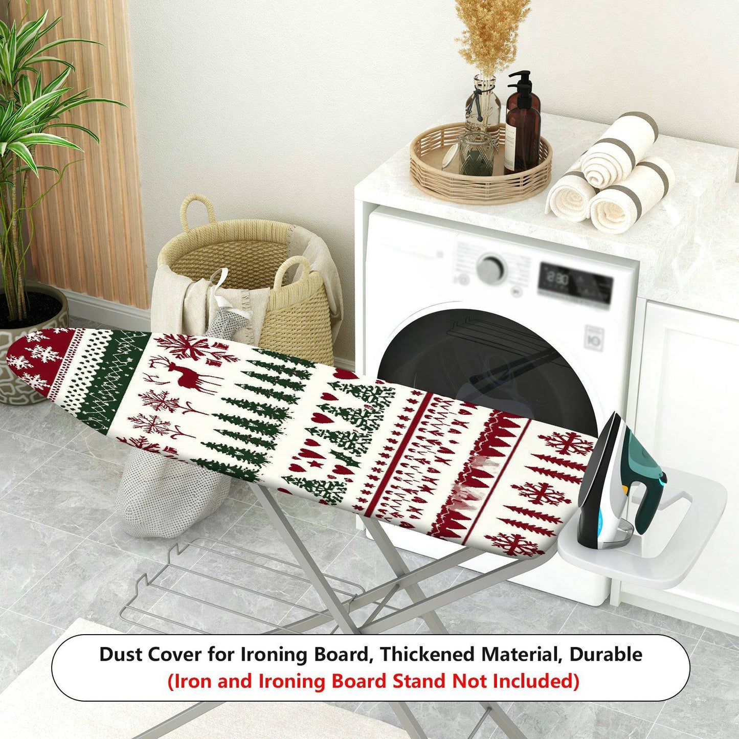 1-Piece Christmas Reindeer Snowflake  Ironing Board Cover, Universal Size, Without Board