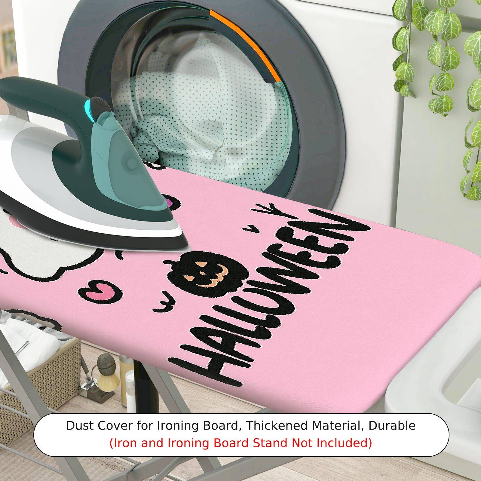 1-Piece Cute Ghost Witch Hat Halloween  Ironing Board Cover, Universal Size, Without Board