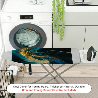 1-Piece Abstract Artistic Blue Gold  Ironing Board Cover, Universal Size, Without Board