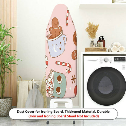 1-Piece Gingerbread Candy Cane Christmas  Ironing Board Cover, Universal Size, Without Board