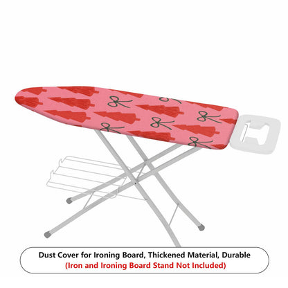 1-Piece Christmas Red Green Tree Bow  Ironing Board Cover, Universal Size, Without Board