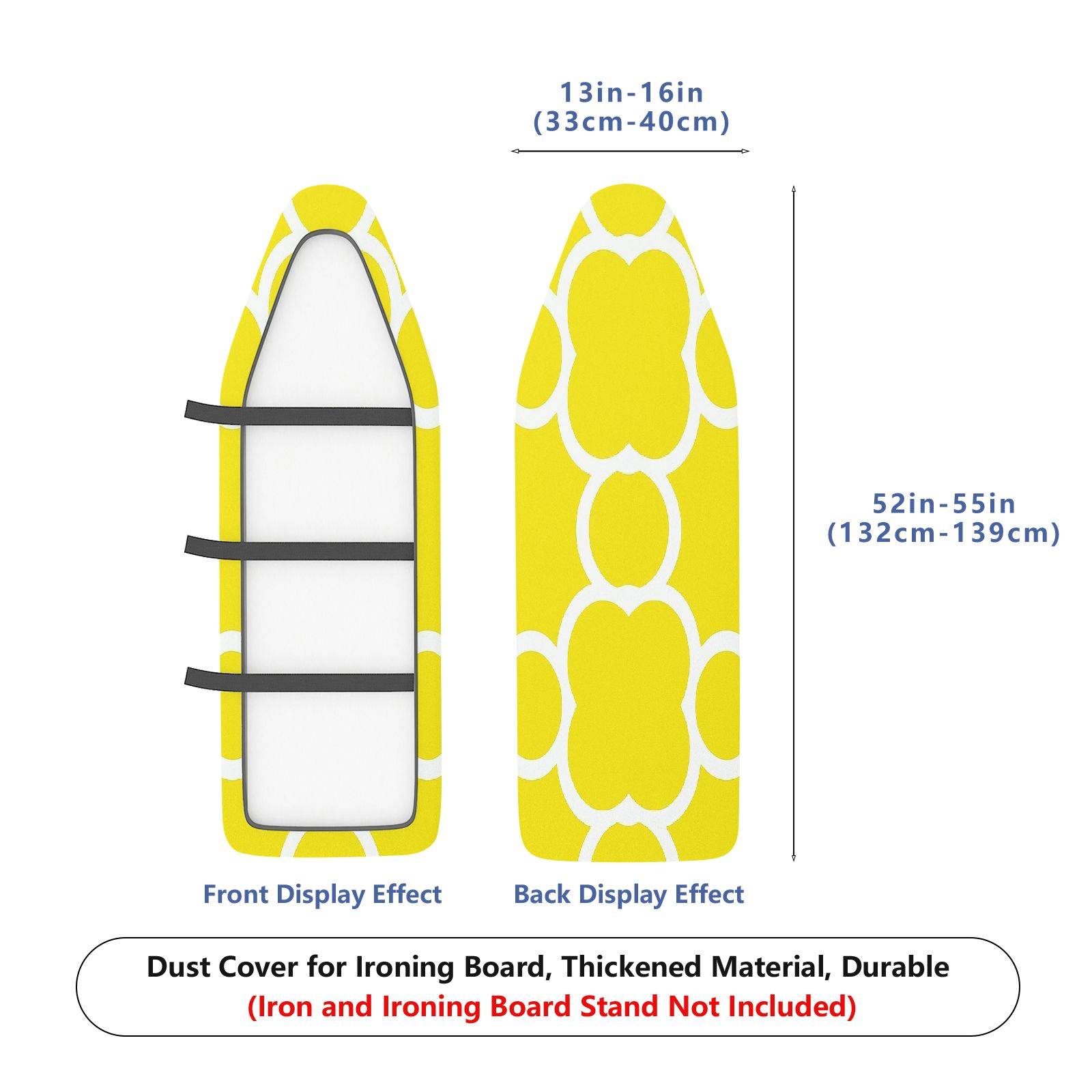 1-Piece Yellow Floral Pattern Style Decorative  Ironing Board Cover, Universal Size, Without Board