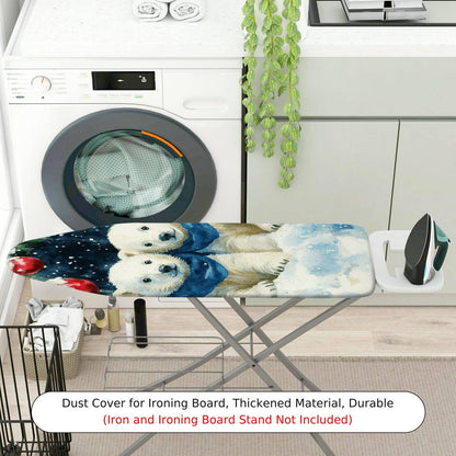 1-Piece Polar Bear Christmas Snow  Ironing Board Cover, Universal Size, Without Board