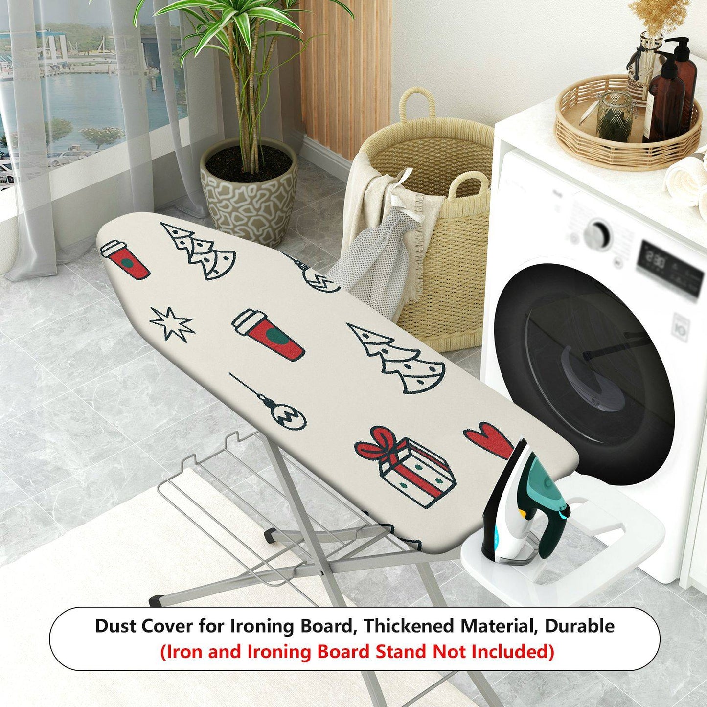 1-Piece Christmas Coffee Gift  Ironing Board Cover, Universal Size, Without Board