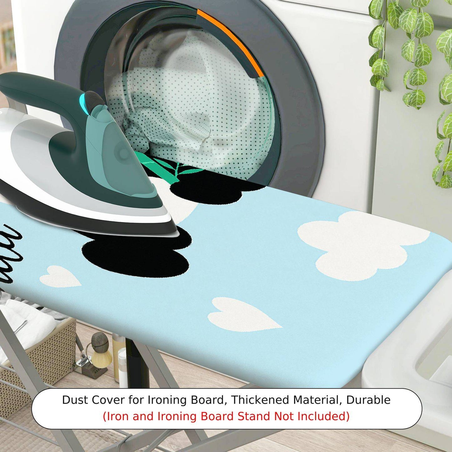 1-Piece Cute Panda Blue  Ironing Board Cover, Universal Size, Without Board