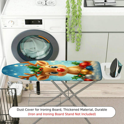 1-Piece Reindeer Christmas Snowflakes  Ironing Board Cover, Universal Size, Without Board