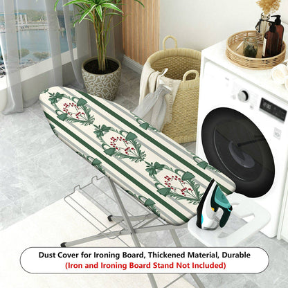 1-Piece Christmas Green Bow Stripe  Ironing Board Cover, Universal Size, Without Board