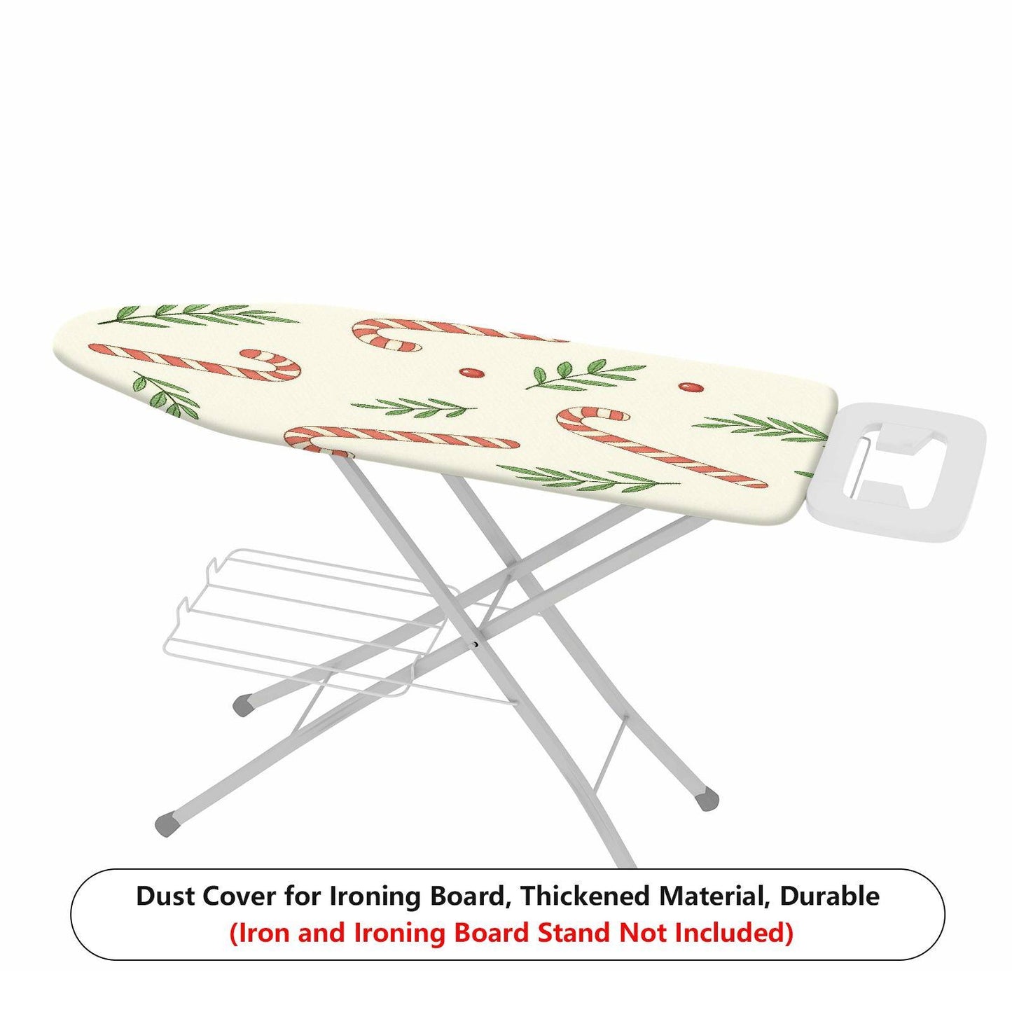 1-Piece Christmas Candy Cane Leaf Pattern  Ironing Board Cover, Universal Size, Without Board
