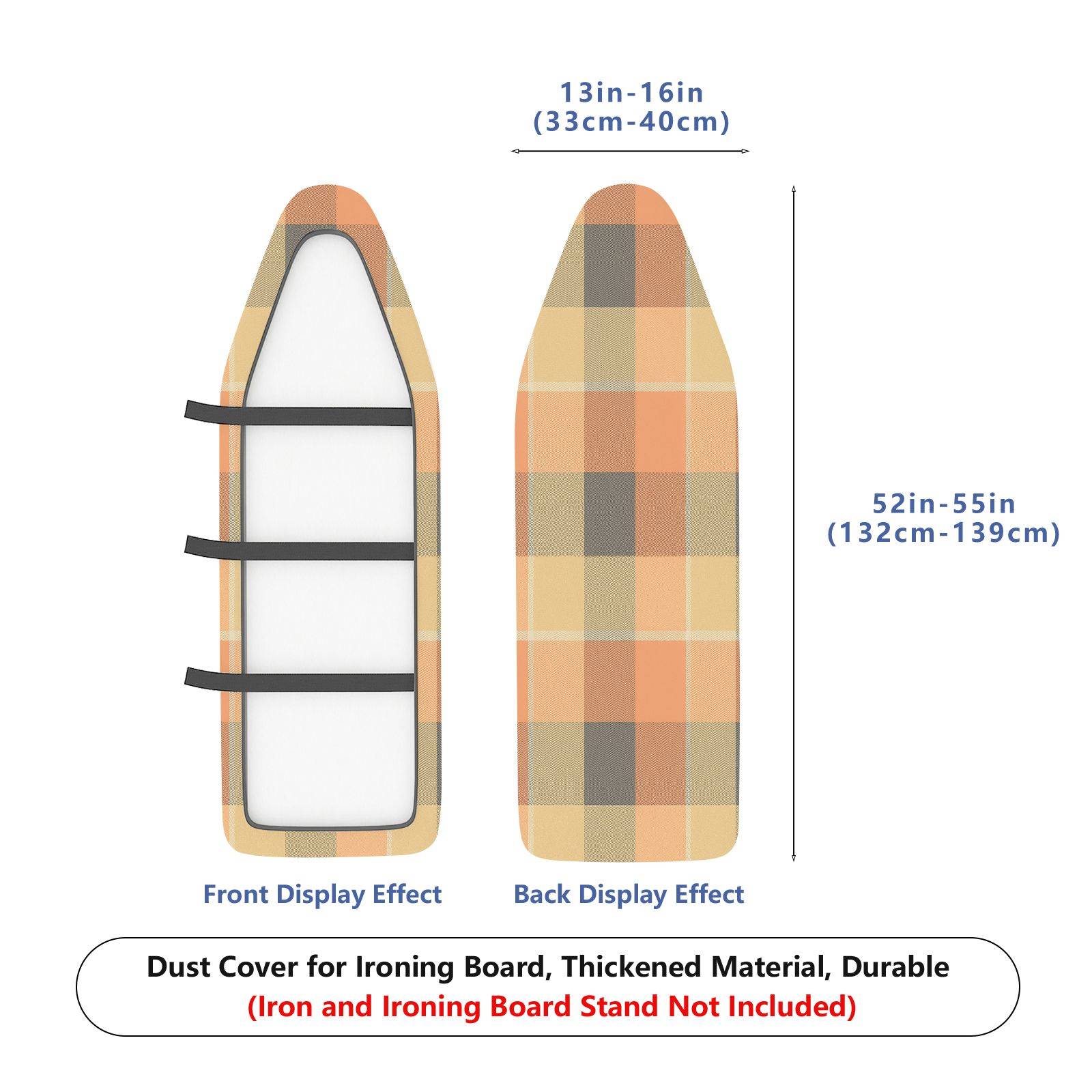 1-Piece Plaid Geometric Neutral  Ironing Board Cover, Universal Size, Without Board