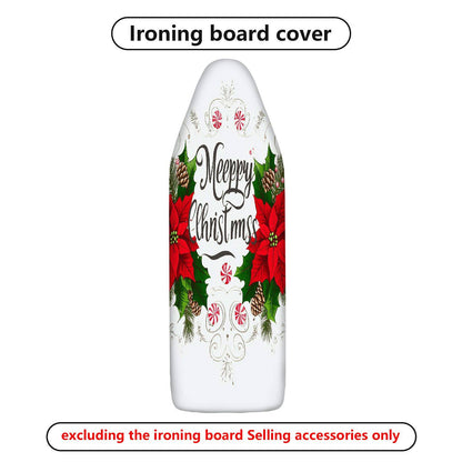 1-Piece Christmas Poinsettia Pinecone  Ironing Board Cover, Universal Size, Without Board