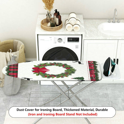 1-Piece Christmas Wreath Plaid Reindeer  Ironing Board Cover, Universal Size, Without Board