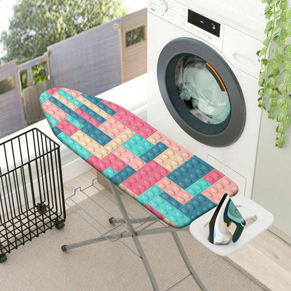 1-Piece Colorful Block Pattern Fun Puzzle  Ironing Board Cover, Universal Size, Without Board