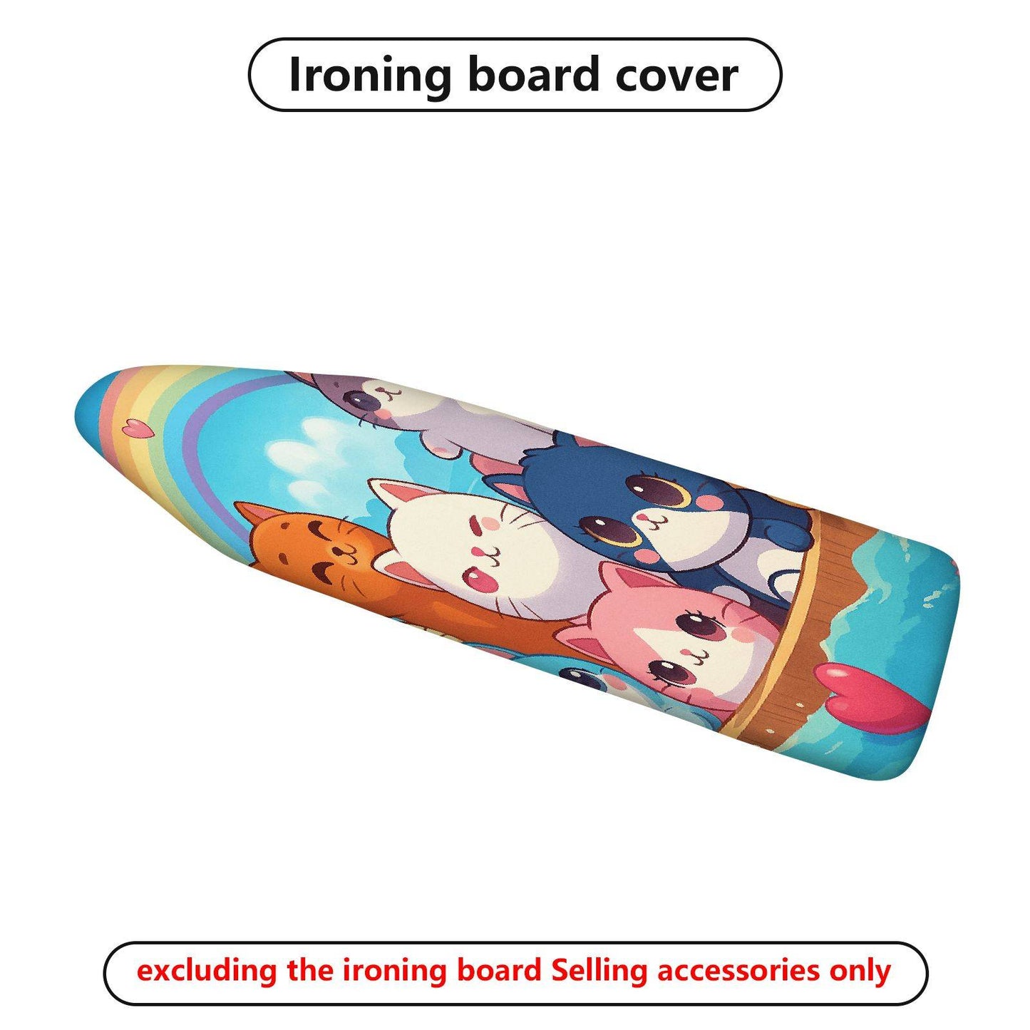 1-Piece Cute  Cat Rainbow  Ironing Board Cover, Universal Size, Without Board