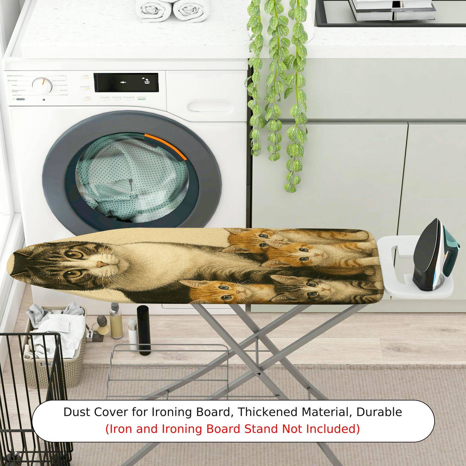 1-Piece Cute Cat Family Animal Print  Ironing Board Cover, Universal Size, Without Board