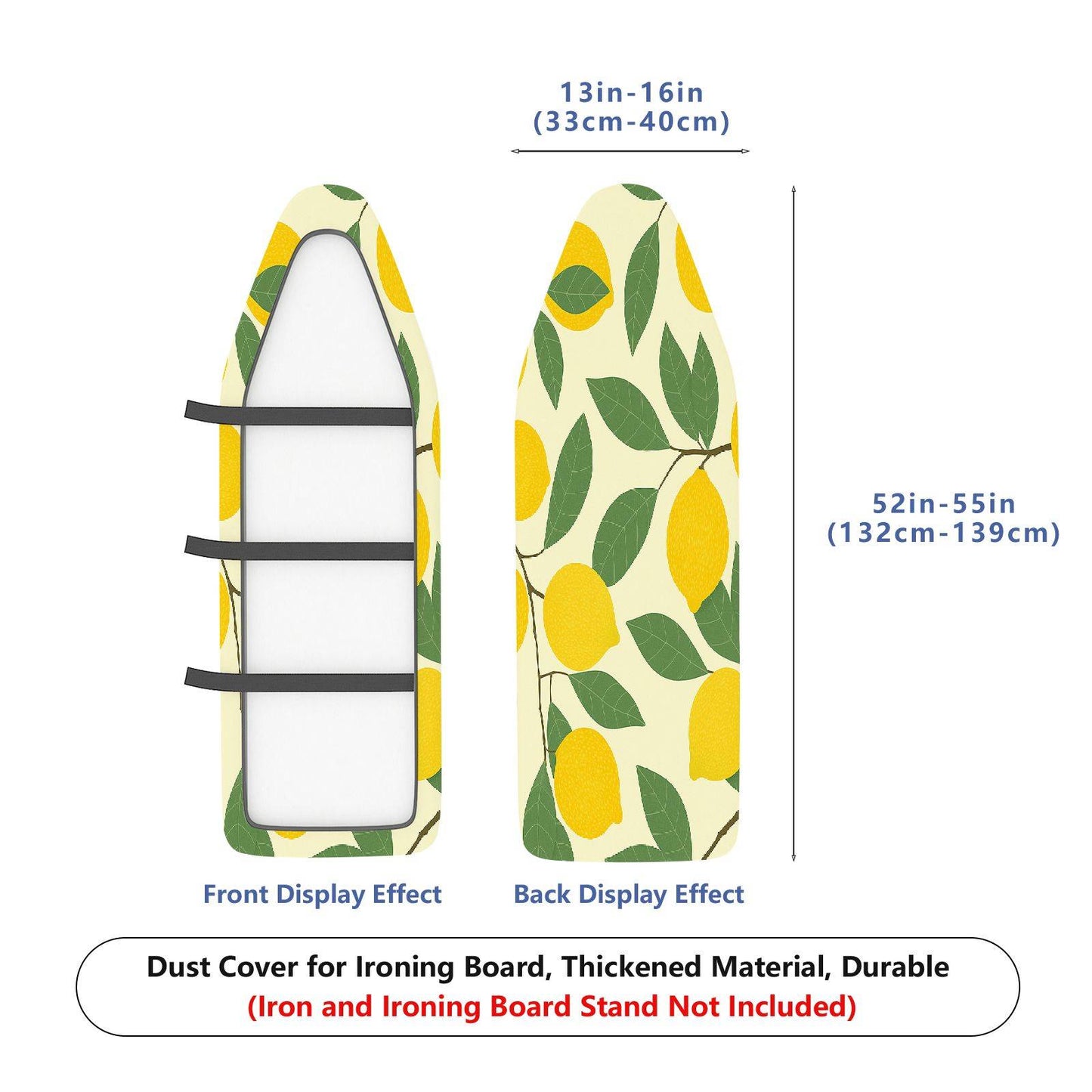 1-Piece Lemon Leaf Pattern Fruit Nature  Ironing Board Cover, Universal Size, Without Board