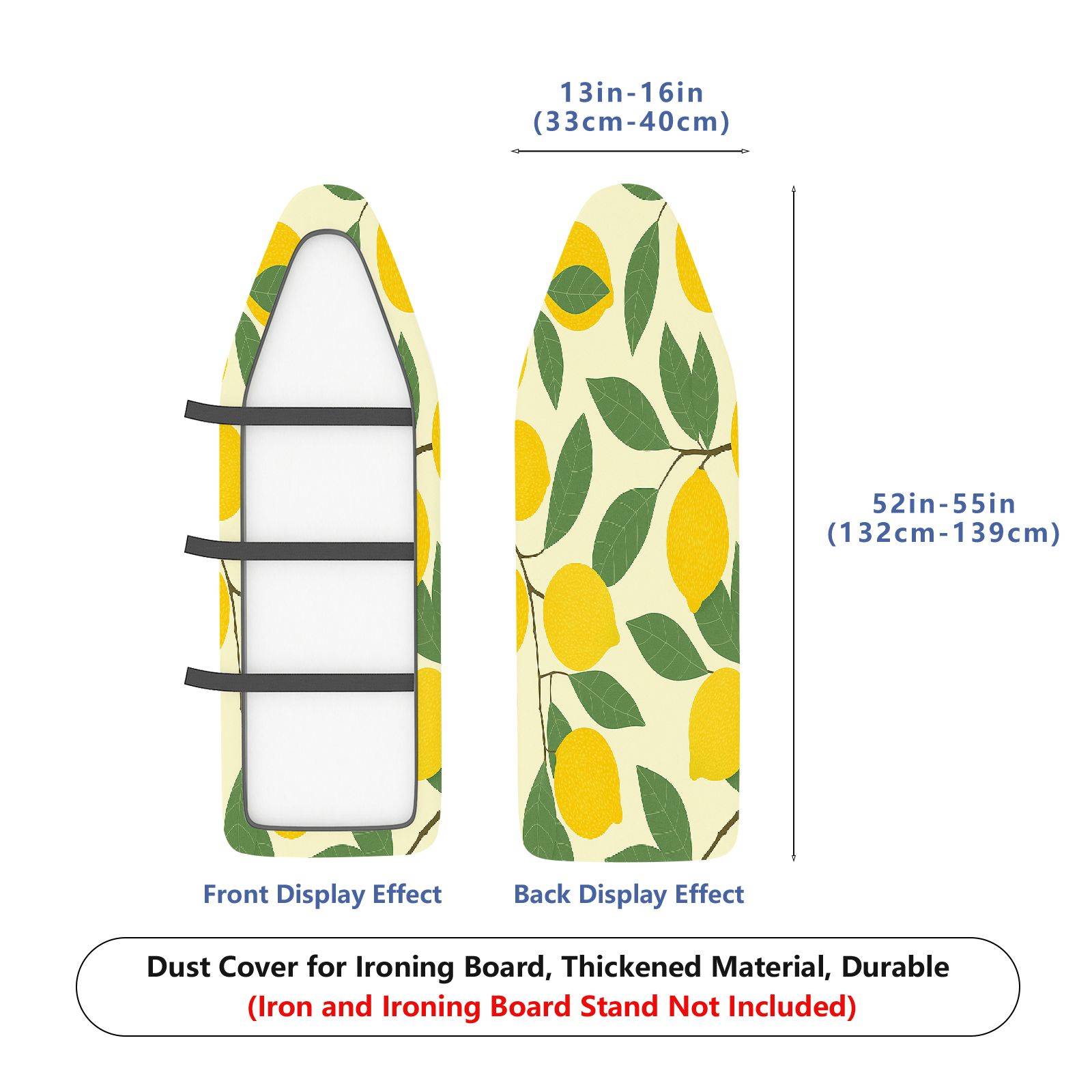 1-Piece Lemon Leaf Pattern Fruit Nature  Ironing Board Cover, Universal Size, Without Board