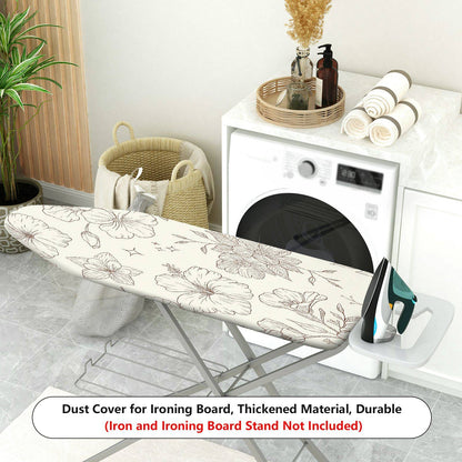 1-Piece Floral Pattern Beige Elegant  Ironing Board Cover, Universal Size, Without Board