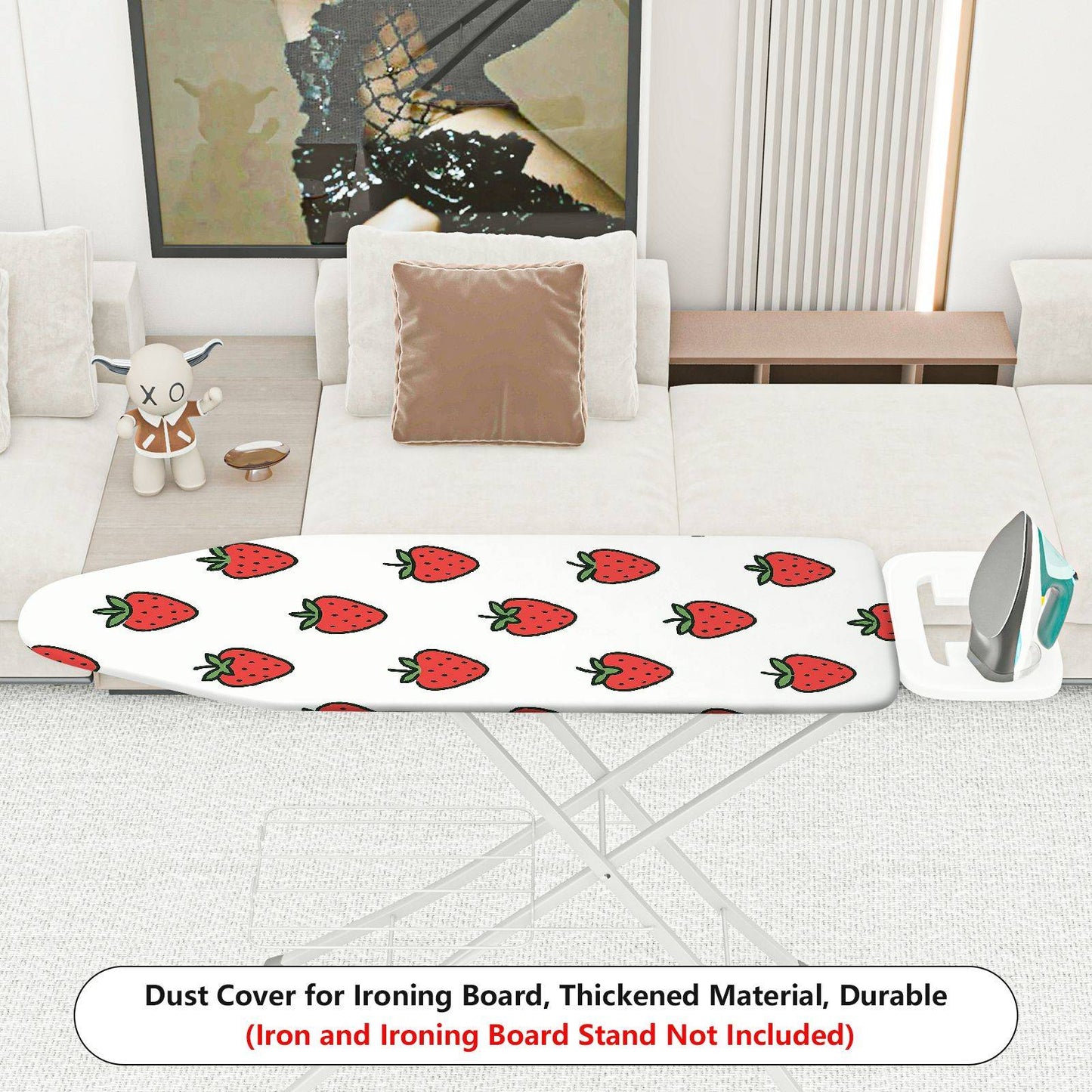 1-Piece Strawberry Pattern Red Fruit Print Cute  Ironing Board Cover, Universal Size, Without Board