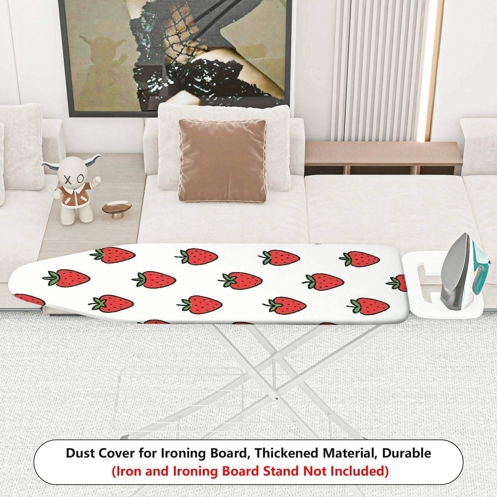 1-Piece Strawberry Pattern Red Fruit Print Cute  Ironing Board Cover, Universal Size, Without Board