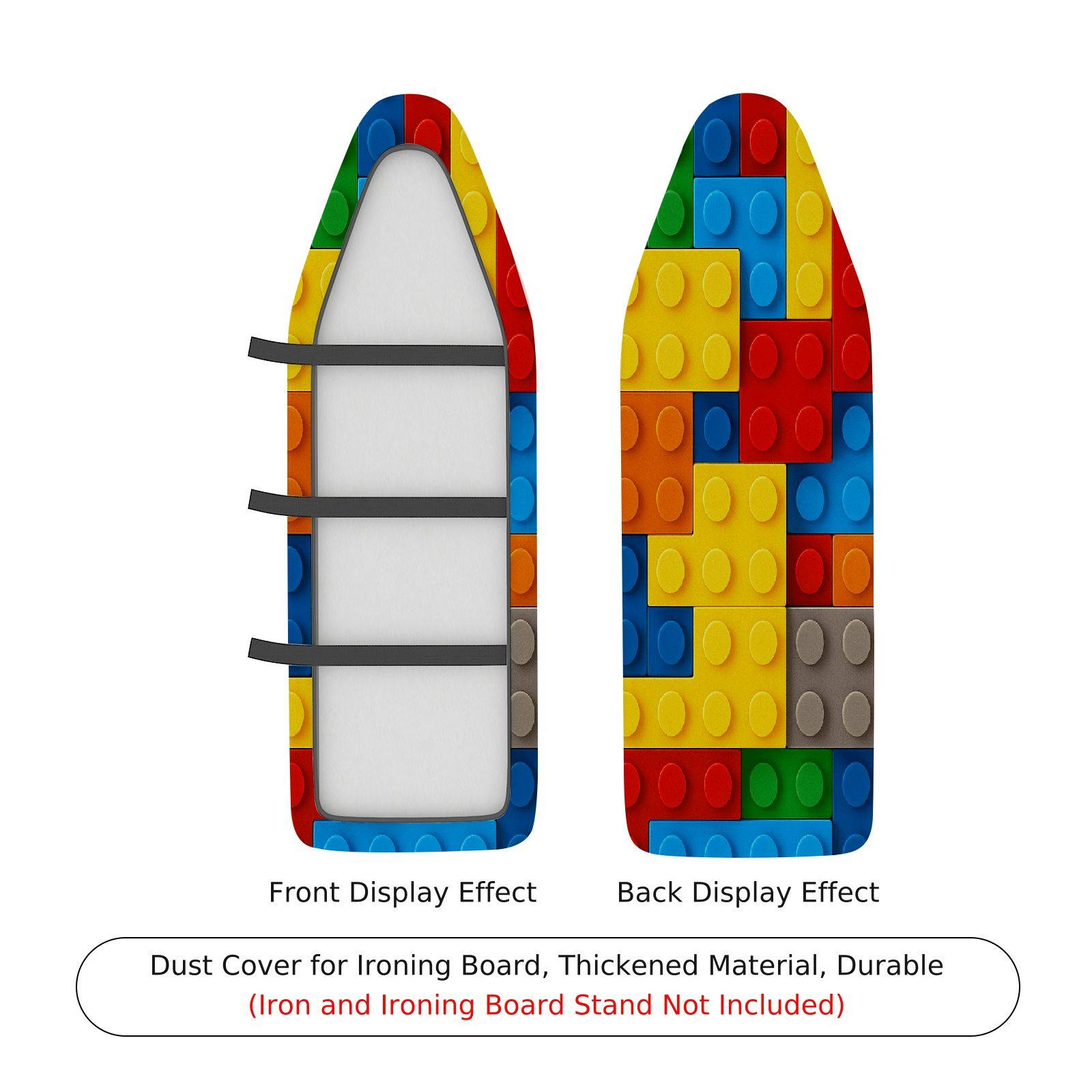 1-Piece Colorful Block Print Fun Creative  Ironing Board Cover, Universal Size, Without Board