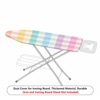 1-Piece Rainbow Plaid Colorful Checkered  Ironing Board Cover, Universal Size, Without Board