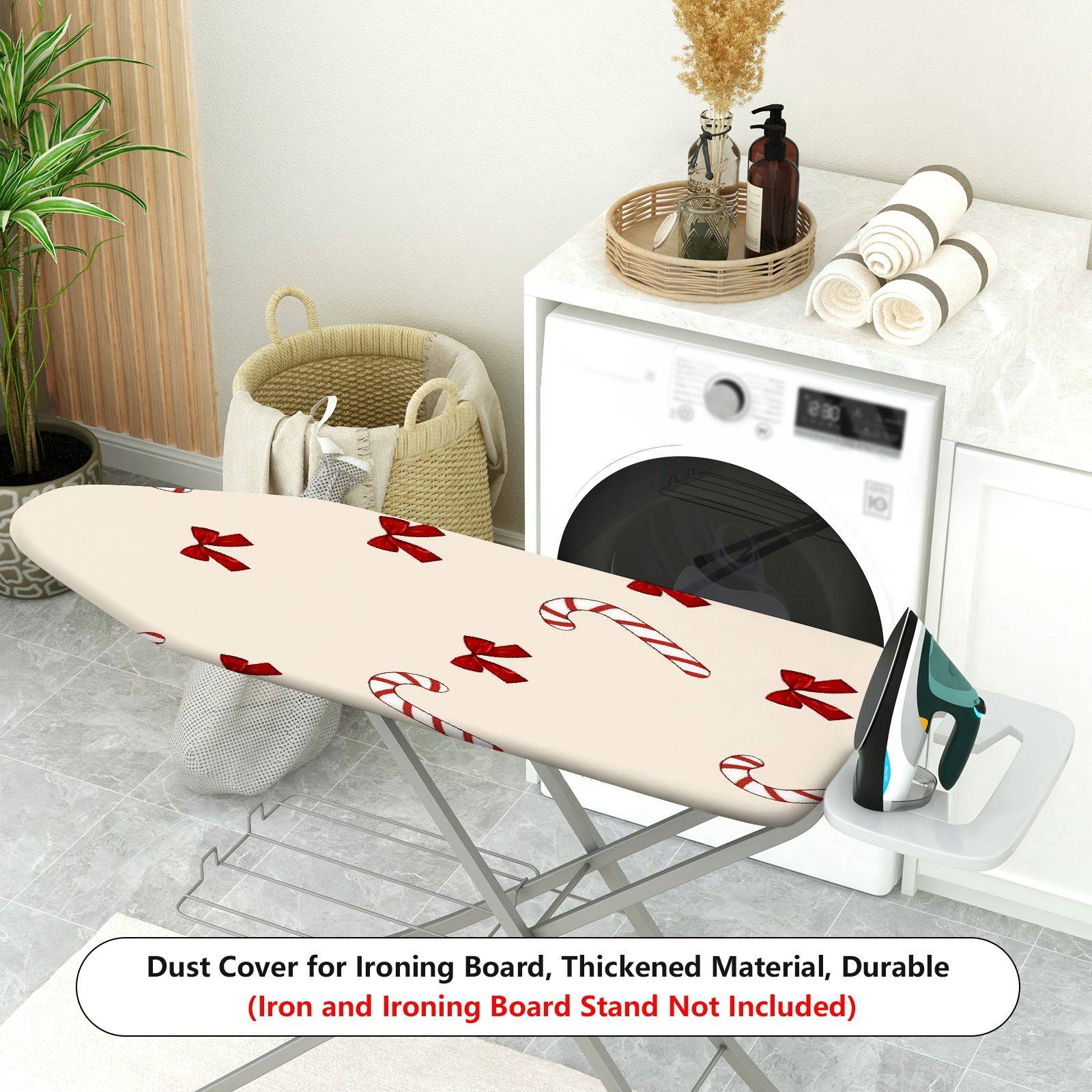 1-Piece Christmas Ribbon Candy  Ironing Board Cover, Universal Size, Without Board