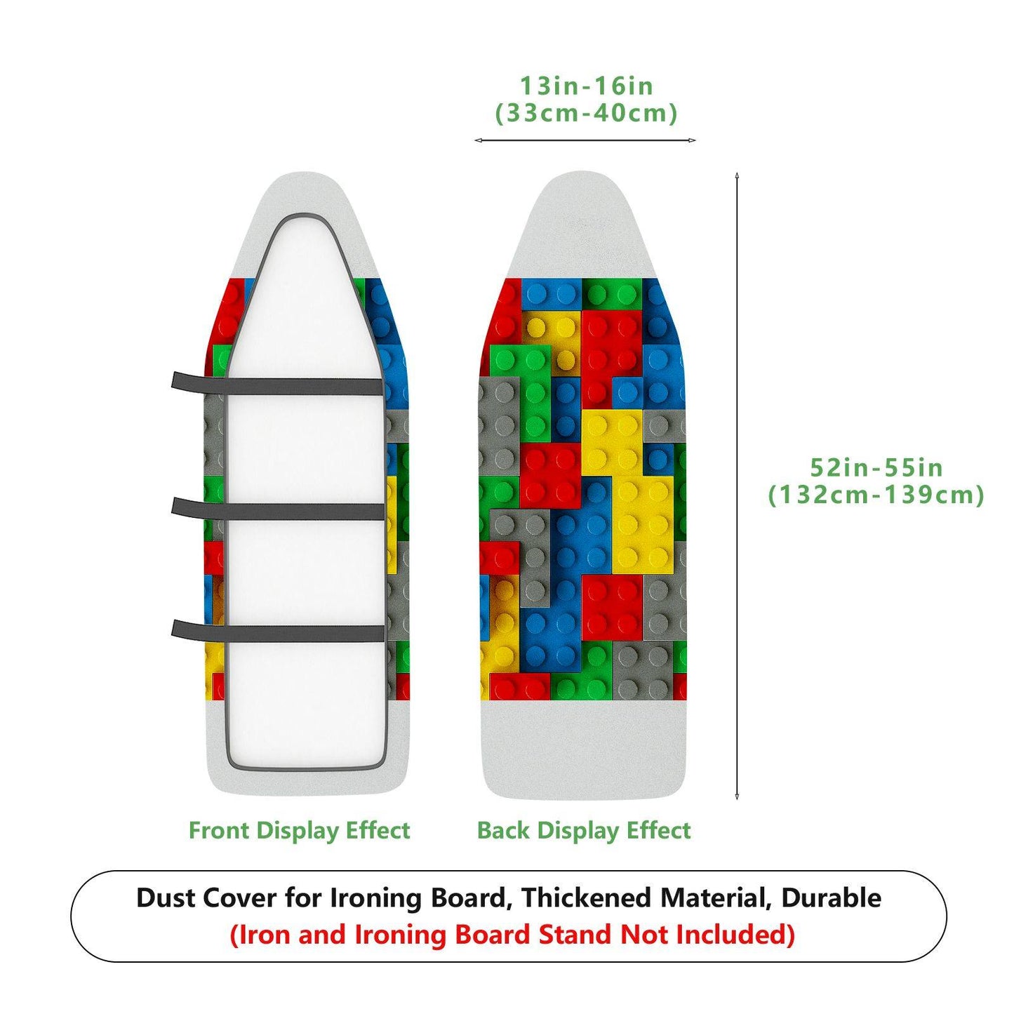 1-Piece Colorful Blocks Pattern Fun Playful  Ironing Board Cover, Universal Size, Without Board