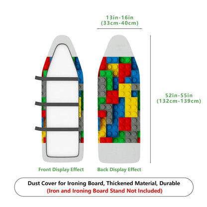 1-Piece Colorful Blocks Pattern Fun Playful  Ironing Board Cover, Universal Size, Without Board