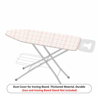 1-Piece Plaid Pink White Check Pattern  Ironing Board Cover, Universal Size, Without Board