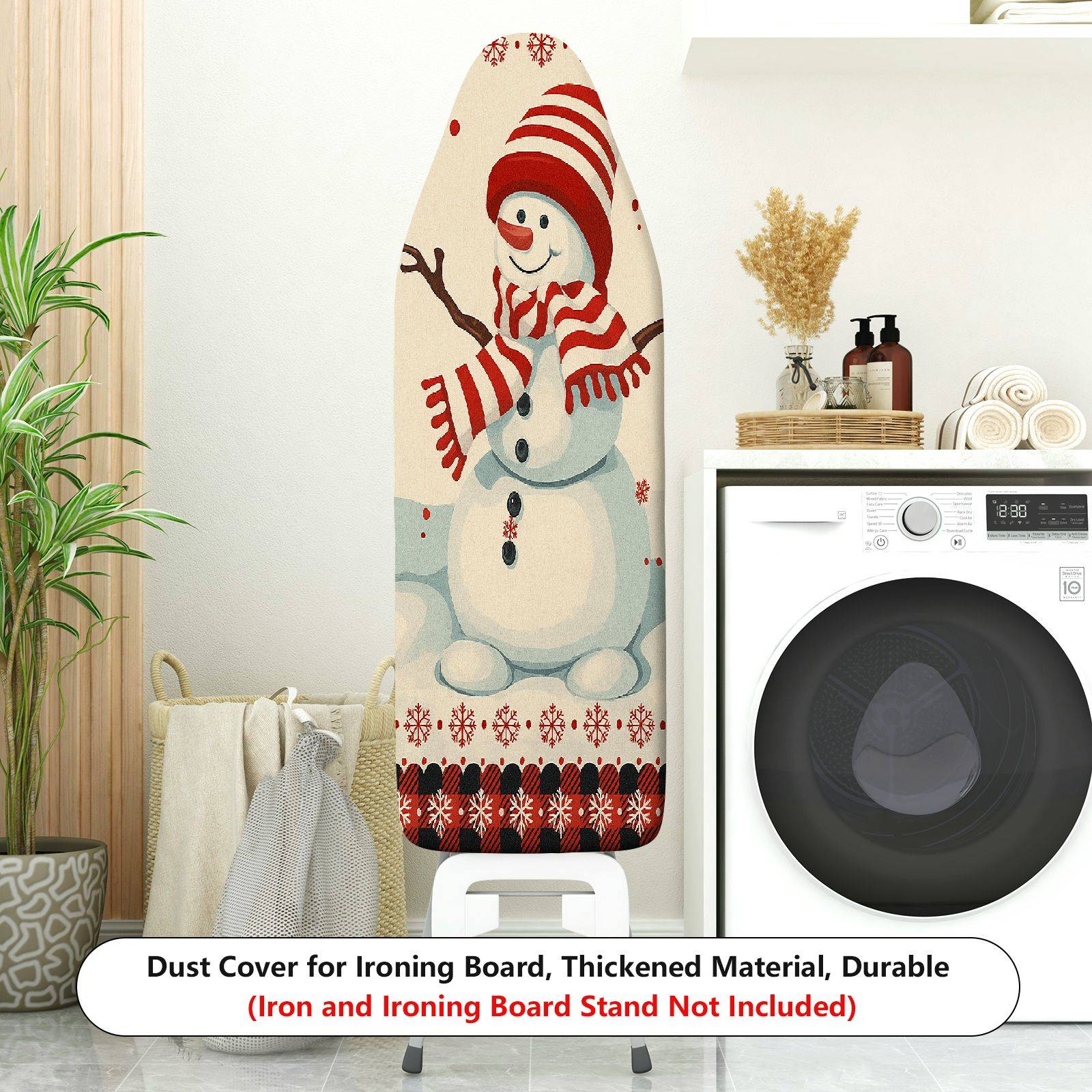 1-Piece Christmas Snowman Striped theme  Ironing Board Cover, Universal Size, Without Board