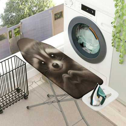 1-Piece Raccoon Print Animal Art Cute  Ironing Board Cover, Universal Size, Without Board