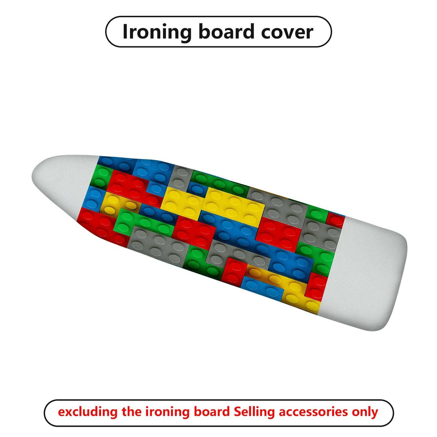 1-Piece Colorful Blocks Pattern Fun Playful  Ironing Board Cover, Universal Size, Without Board
