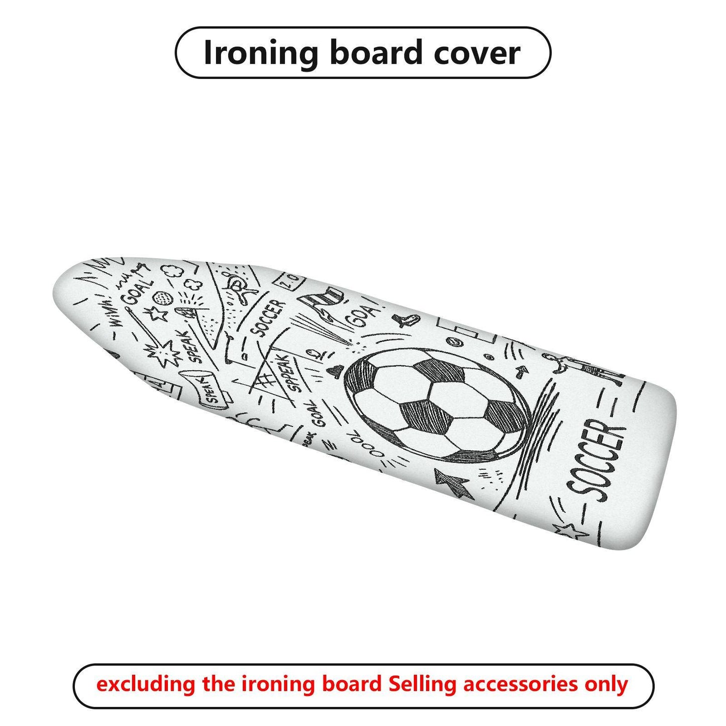 1-Piece Soccer Sports Fun  Ironing Board Cover, Universal Size, Without Board