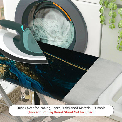 1-Piece Abstract Artistic Blue Gold  Ironing Board Cover, Universal Size, Without Board