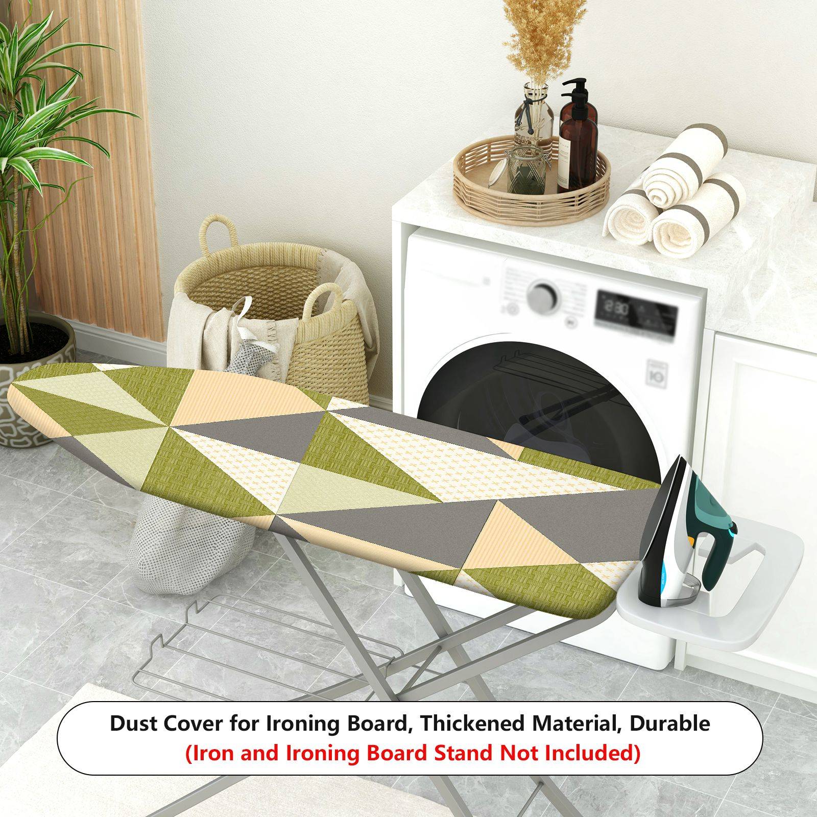 1-Piece Geometric Pattern Green Beige Gray  Ironing Board Cover, Universal Size, Without Board